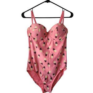 Kate Spade Women's Size S Cruise 2019 Pineapple One-Piece Swimsuit Pink
